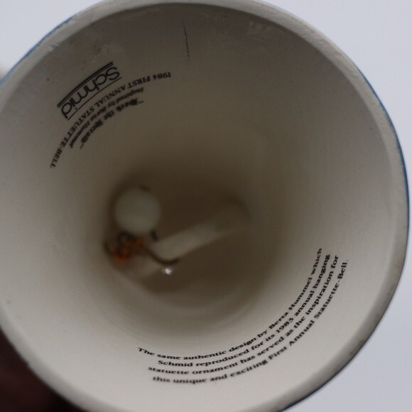 Schmid Bell Boy on Bell Holding Trumpet Horn Bugel Bell Vintage Collectable Bell - Picture 9 of 12